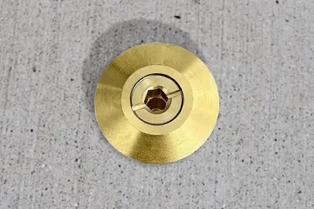 Brass deck anchor with beauty ring for a pool safety cover