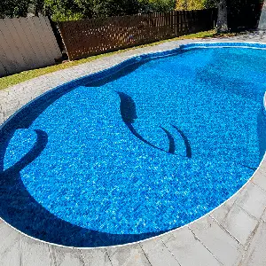 Freeform vinyl pool showing flexible shape options