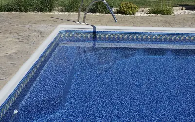 Modular Steel pool steps covered to match the liner
