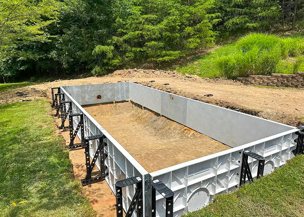 Pinnacle Polymer pool walls during construction
