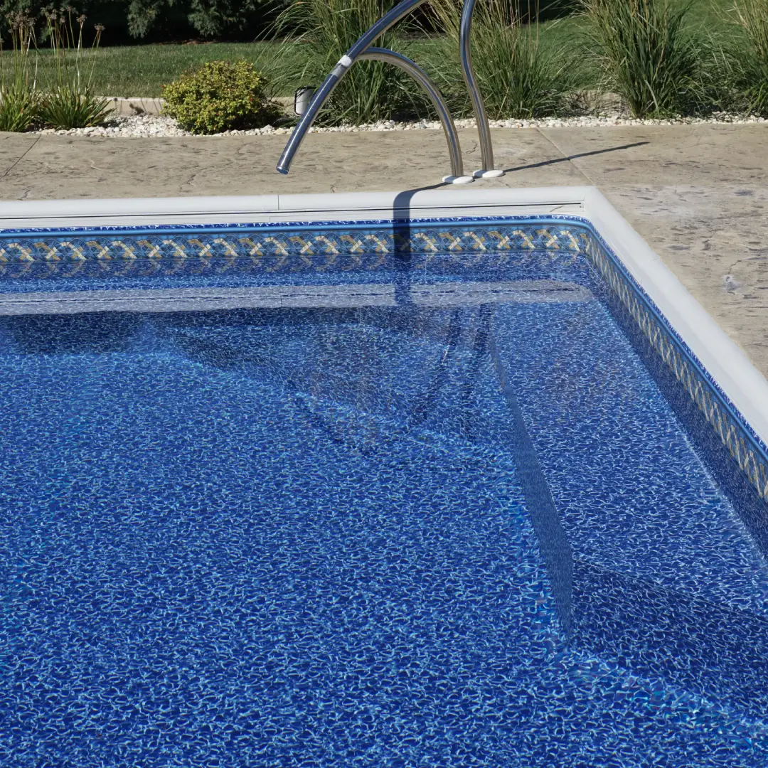 Rectangular vinyl liner pool built on a steel wall system