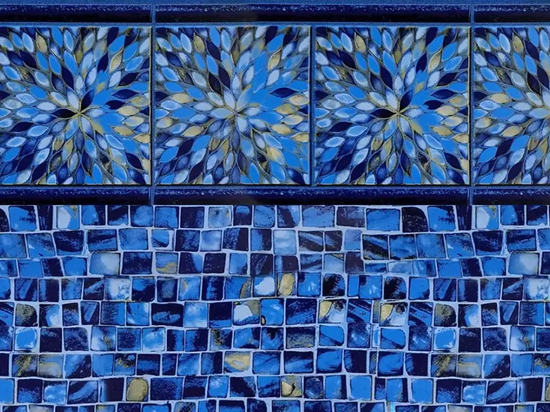 Sunburst Cobalt Oyster Bay Prime Series vinyl pool liner
