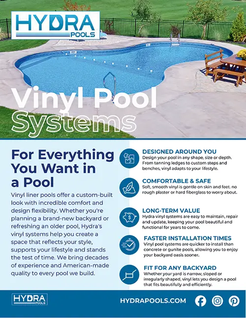 Hydra Pools vinyl pool systems brochure cover