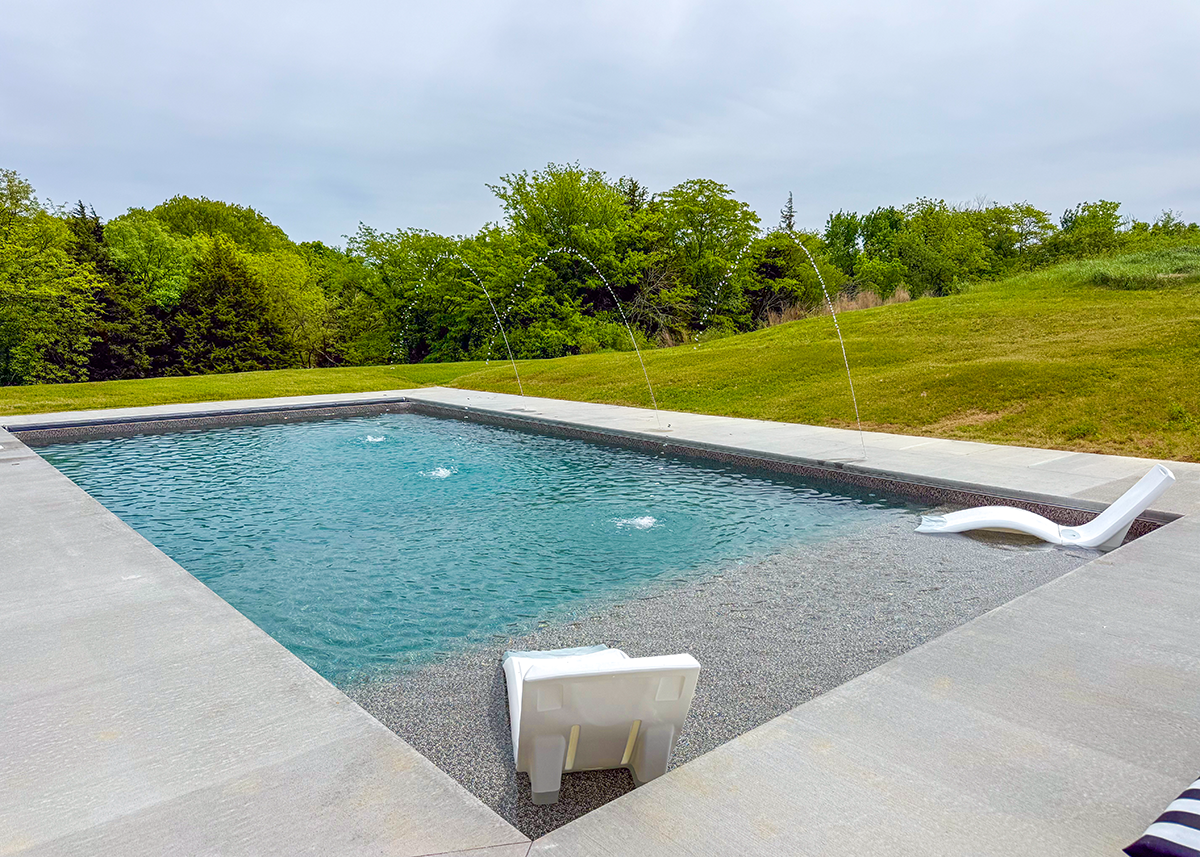 Del Caribe Artisan Series vinyl pool liner pattern in a swimming pool