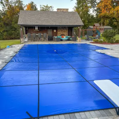 blue mesh pool safety cover