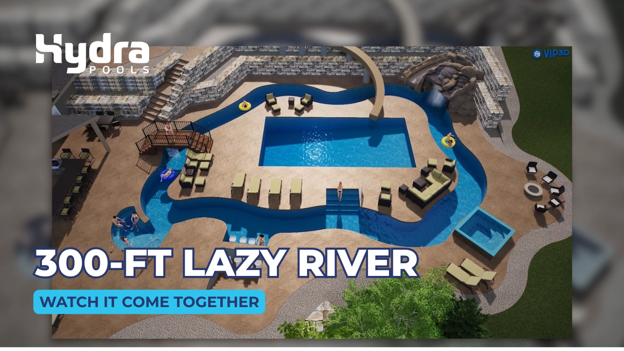 Lazy River vinyl liner pool using Samson 52" steel wall panels